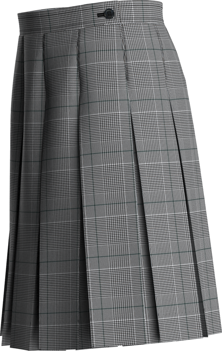 Stitched-Down Box Pleat Skirt