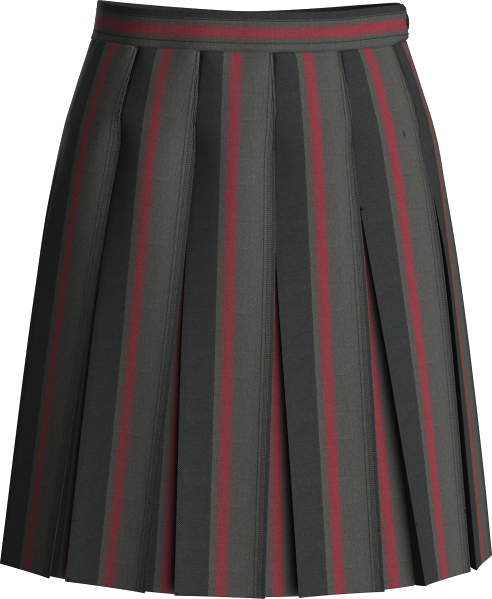 Stitched-Down Box Pleat Skirt