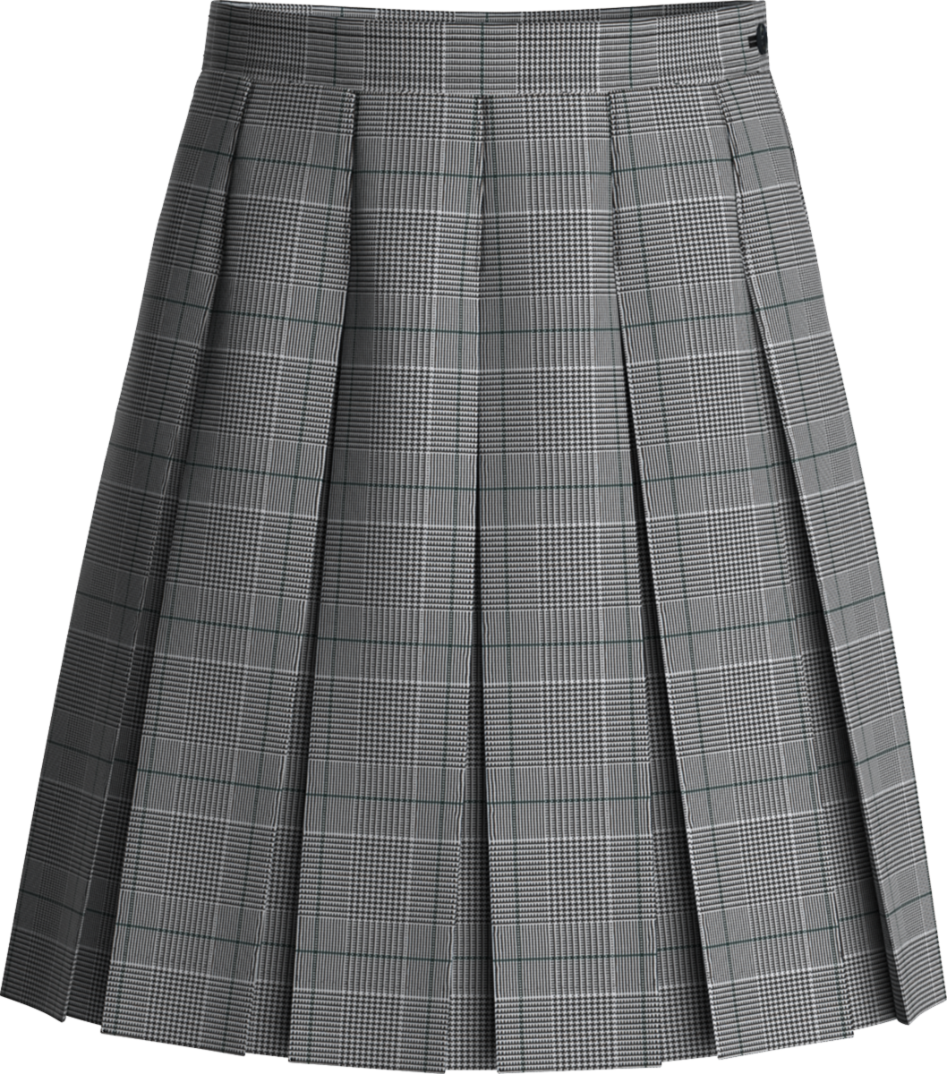 Stitched-Down Box Pleat Skirt