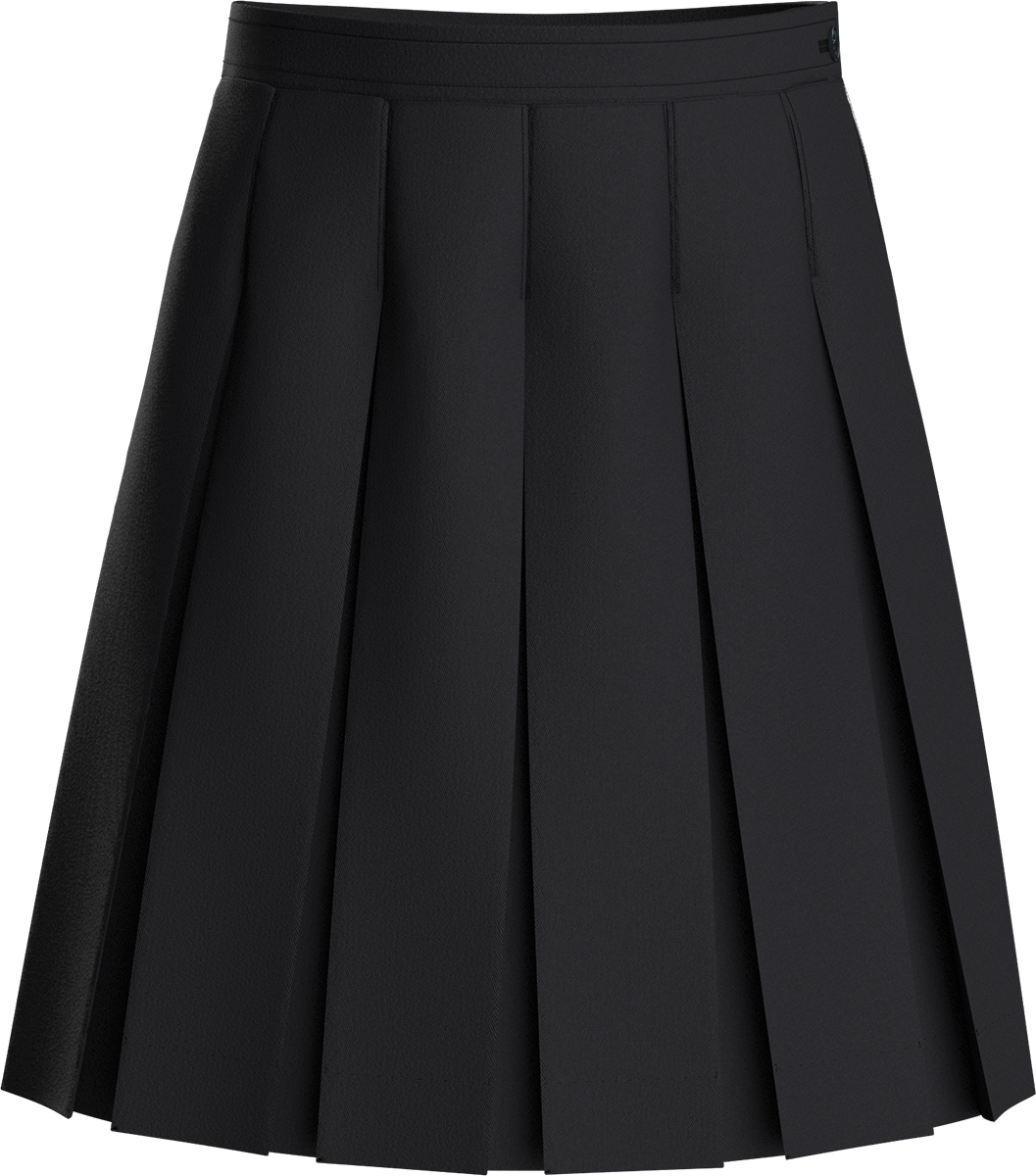 Stitched-Down Box Pleat Skirt