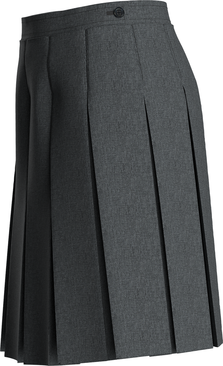 Stitched-Down Box Pleat Skirt