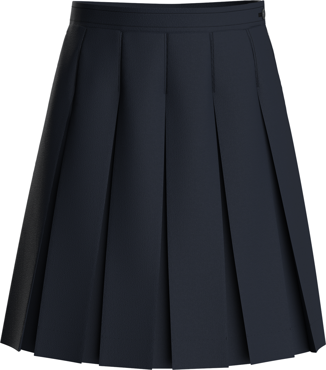 Stitched-Down Box Pleat Skirt