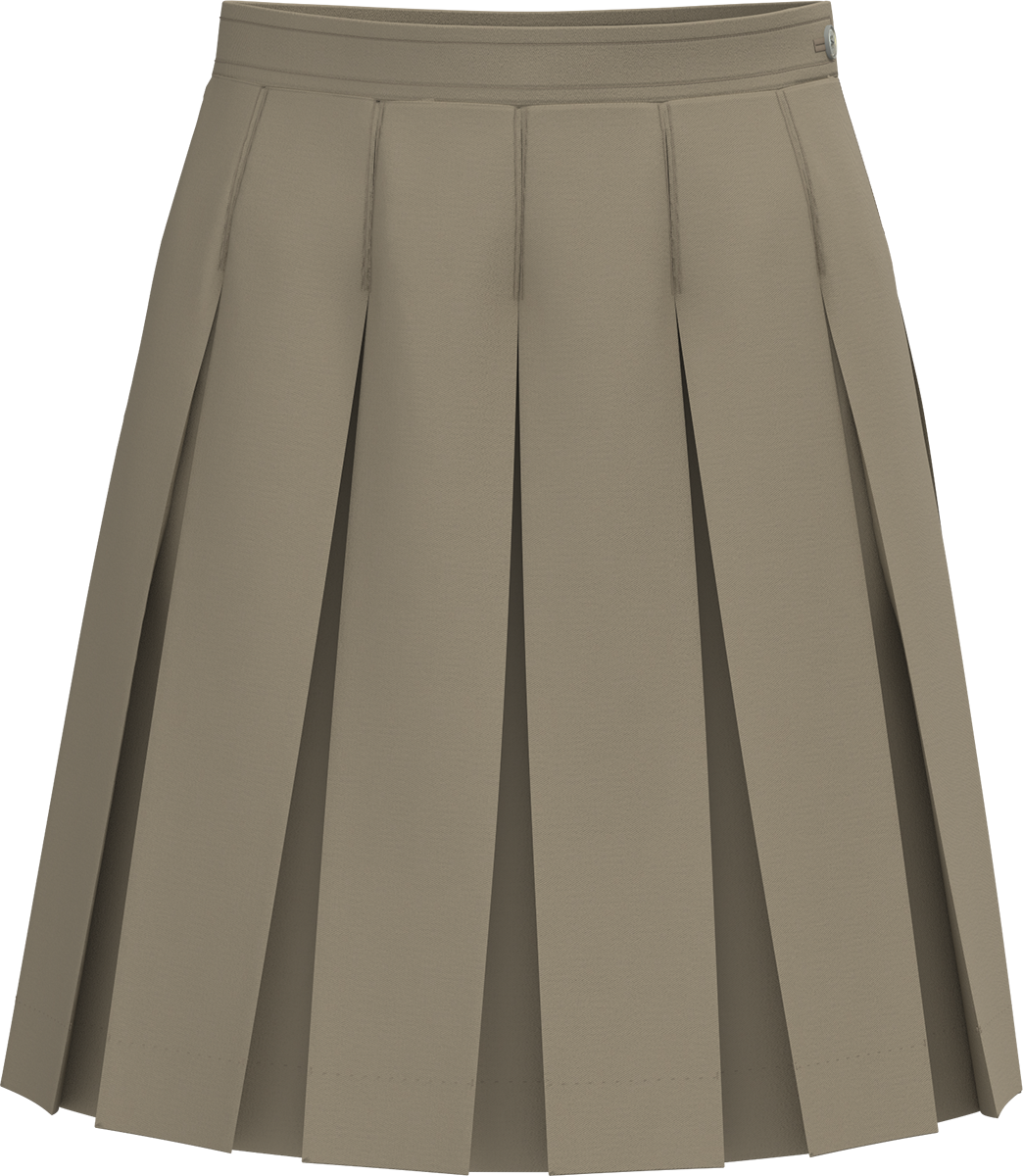 Stitched-Down Box Pleat Skirt