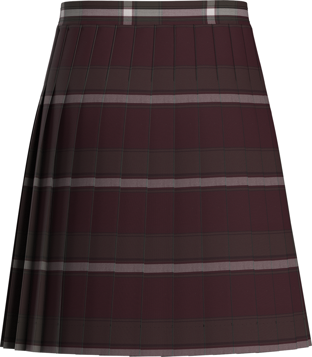 Stitched-Down Knife Pleat Skirt