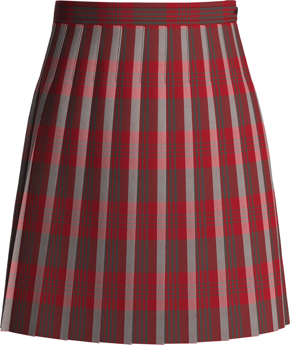 Stitched-Down Knife Pleat Skirt