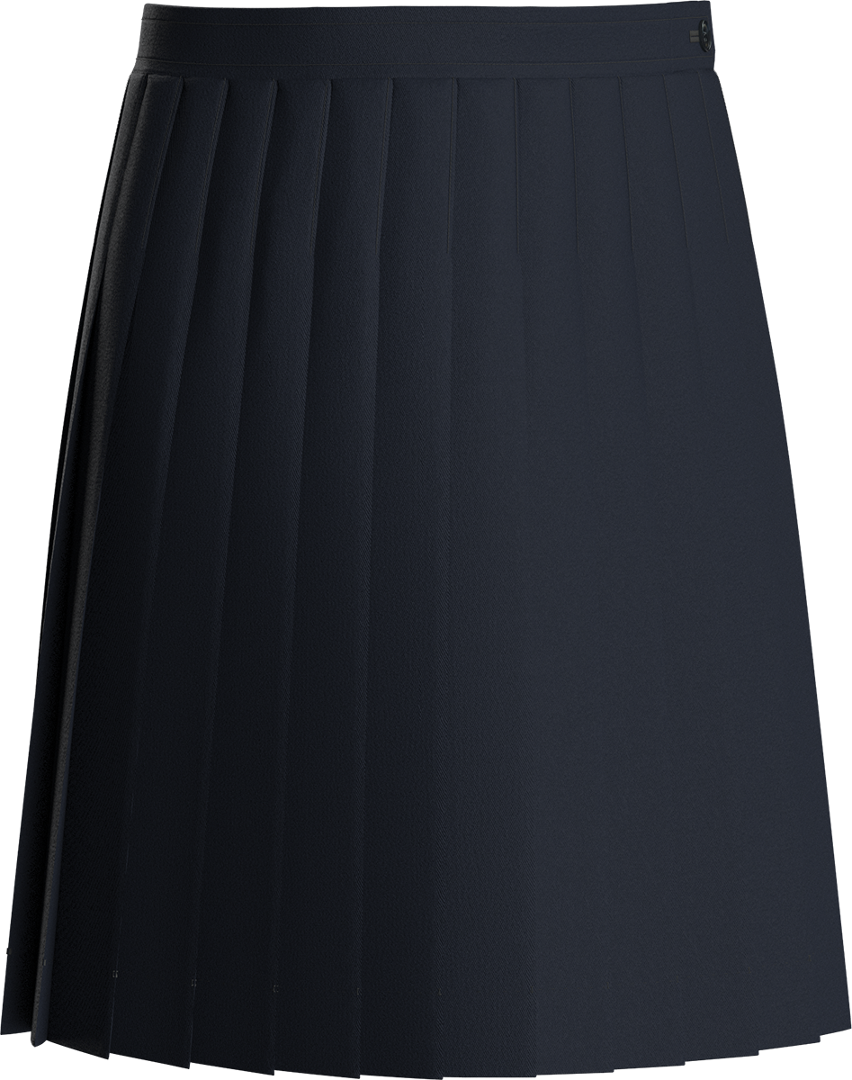 Stitched-Down Knife Pleat Skirt