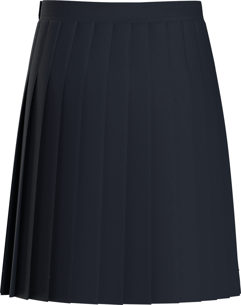 Stitched-Down Knife Pleat Skirt