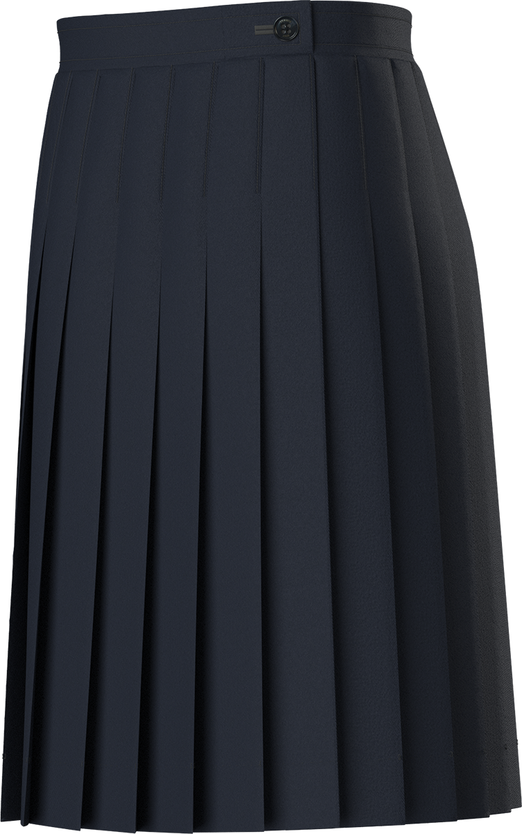 Stitched-Down Knife Pleat Skirt