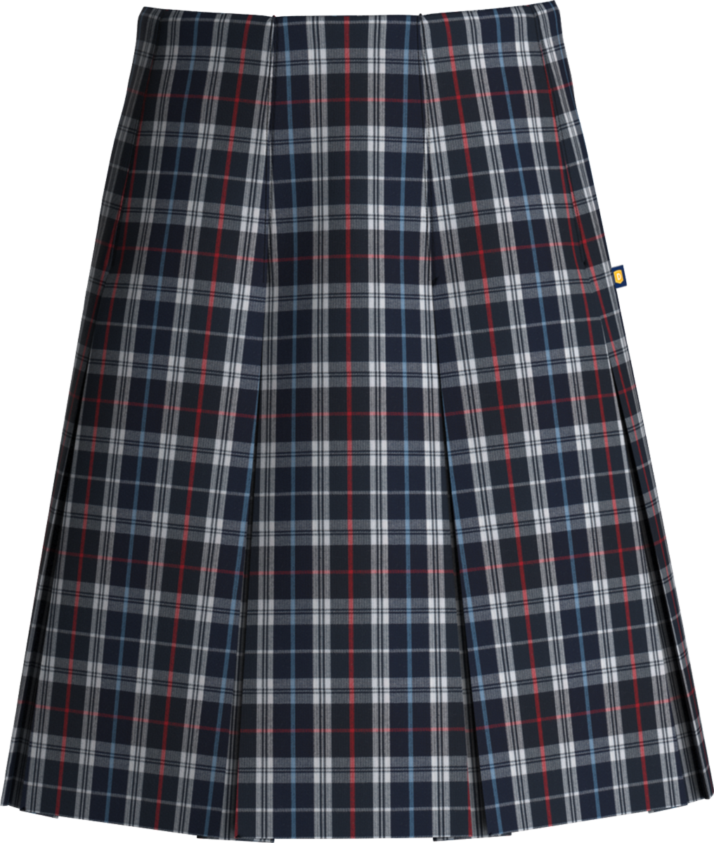 High Waist Box Pleat Skirt