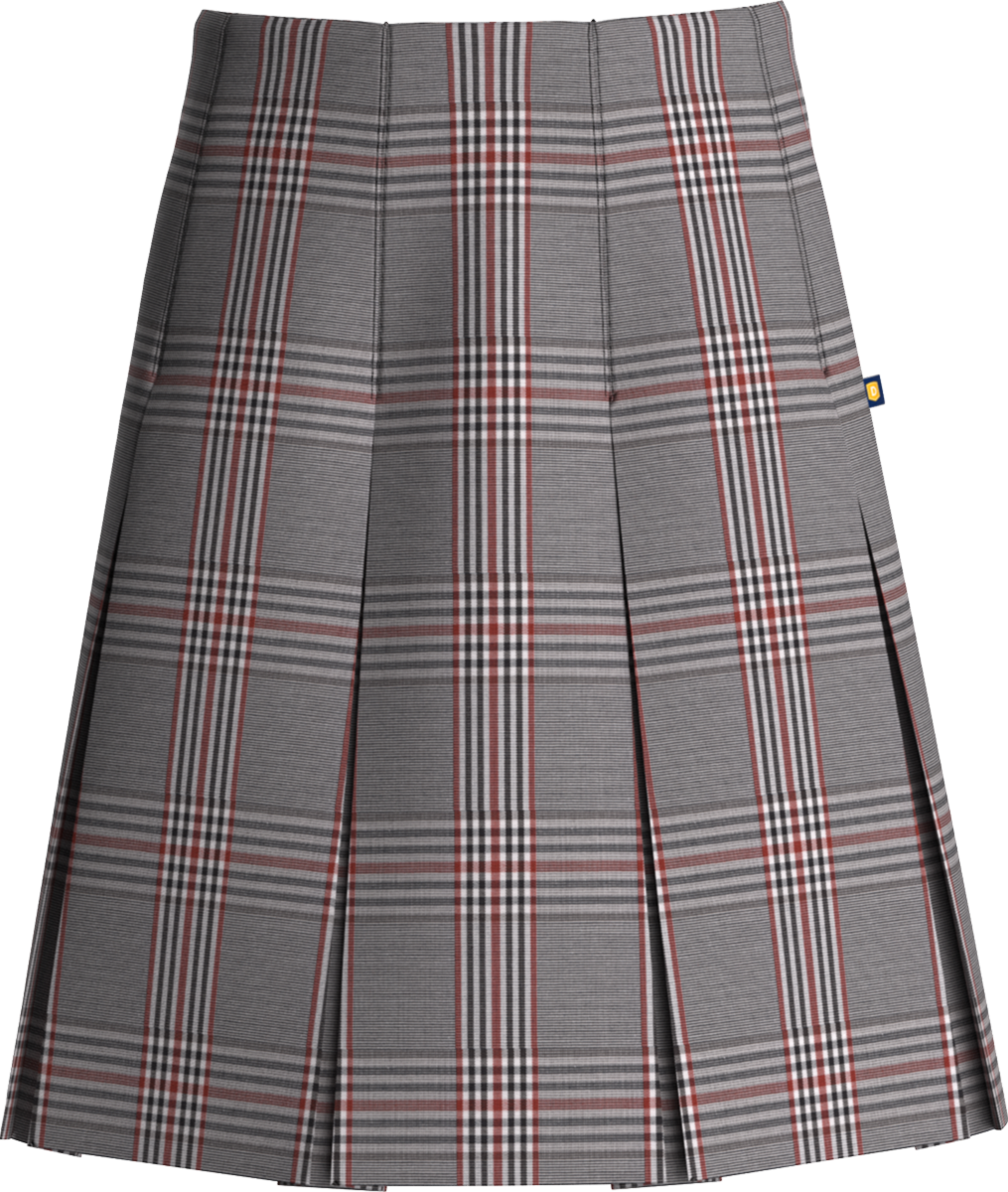 High Waist Box Pleat Skirt