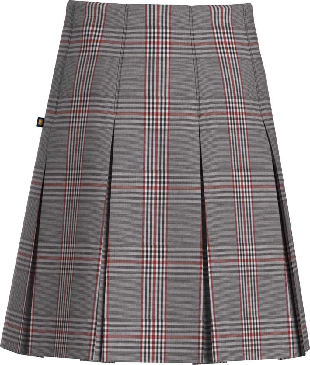 High Waist Box Pleat Skirt