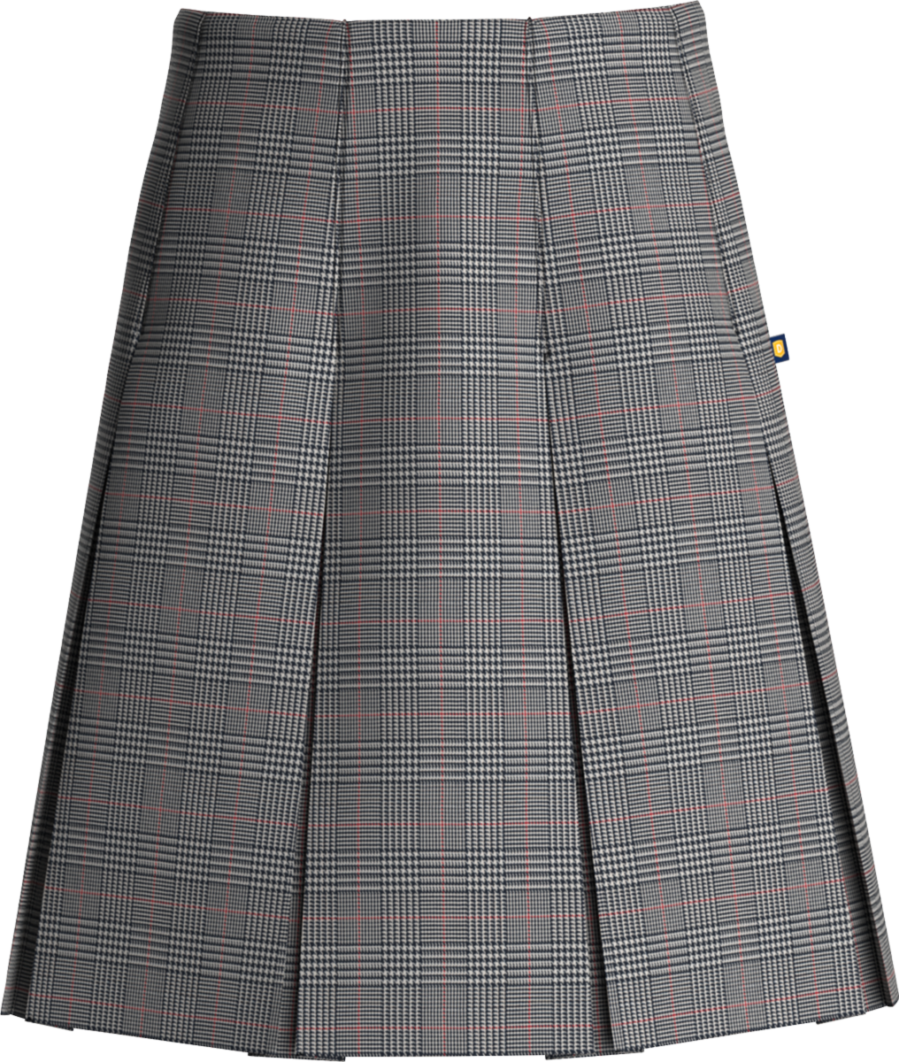 High Waist Box Pleat Skirt