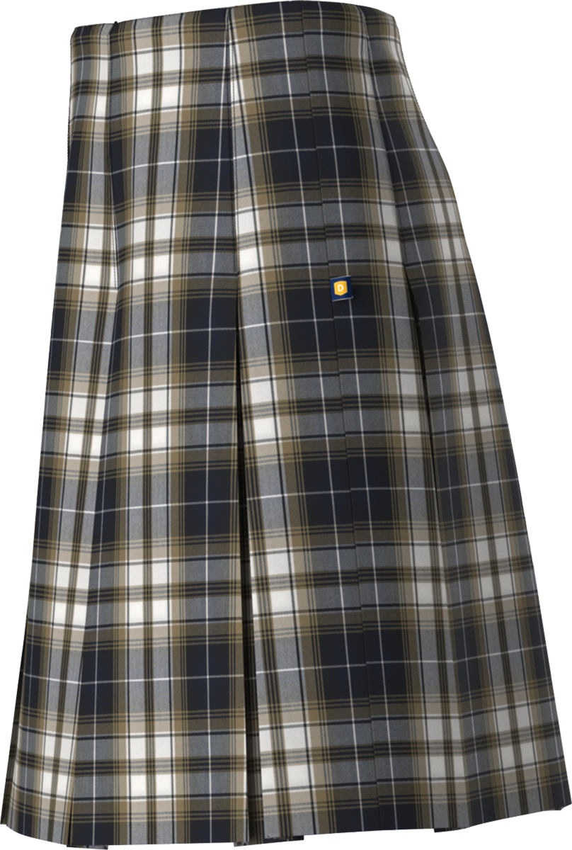 High Waist Box Pleat Skirt