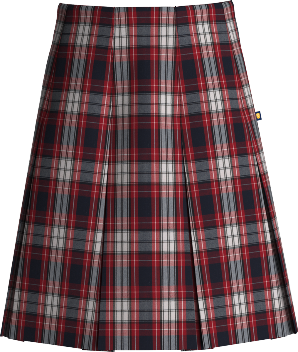 High Waist Box Pleat Skirt