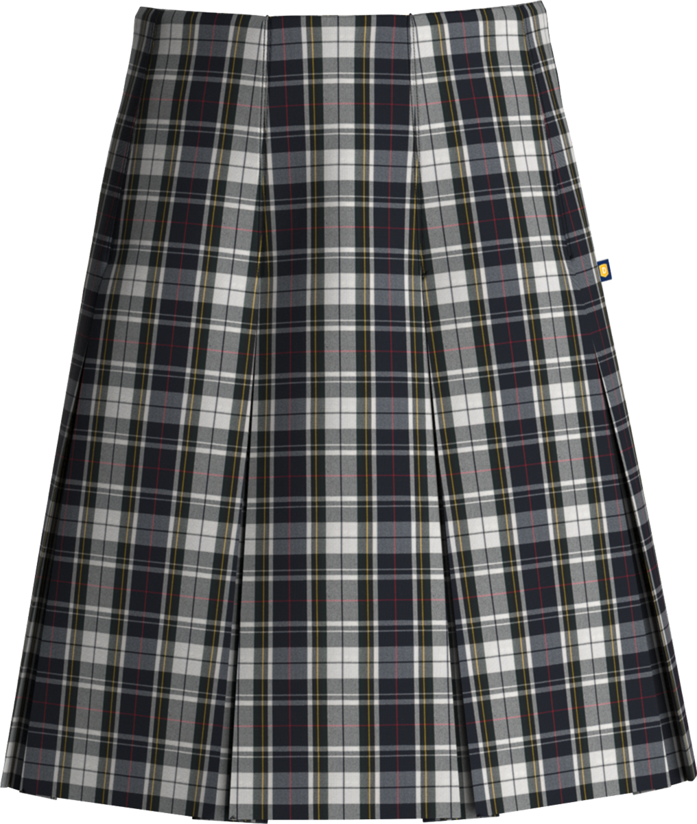 High Waist Box Pleat Skirt