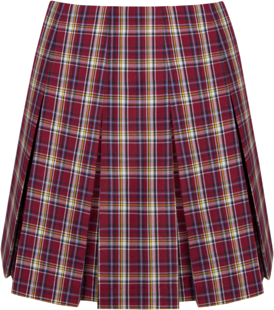 High Waist Box Pleat Skirt