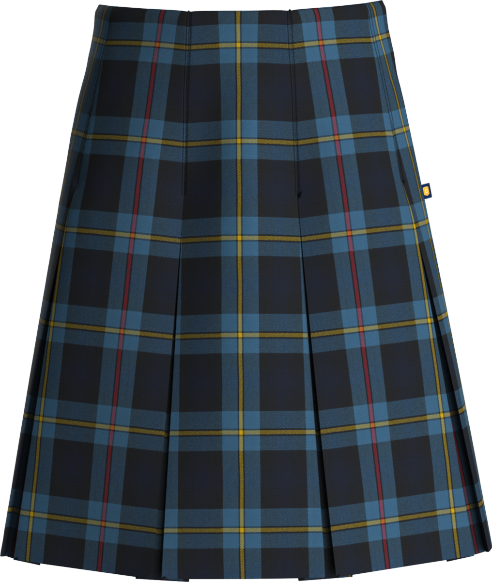 High Waist Box Pleat Skirt