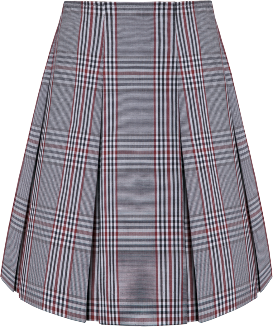 High Waist Box Pleat Skirt