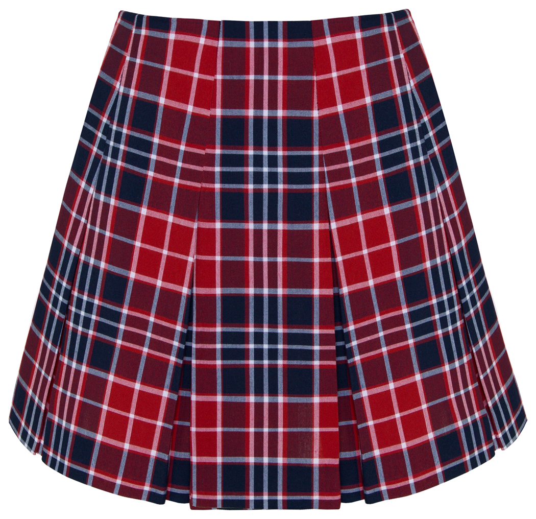 High Waist Box Pleat Skirt