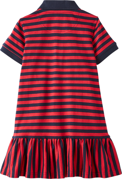 Flounce Jersey Polo Dress