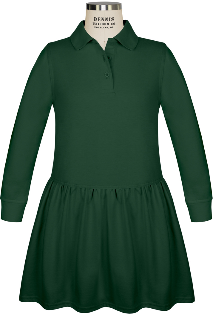 Long Sleeve Jersey Polo Dress