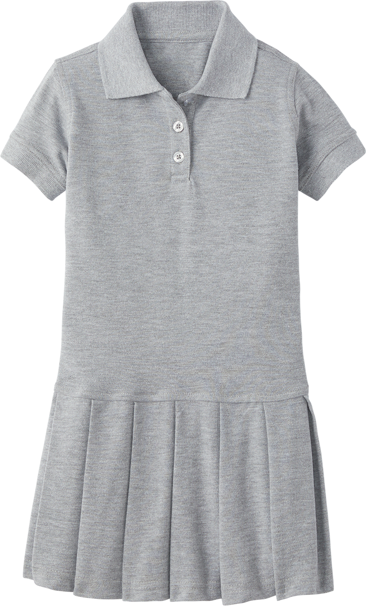 Pleated Piqué Polo Dress