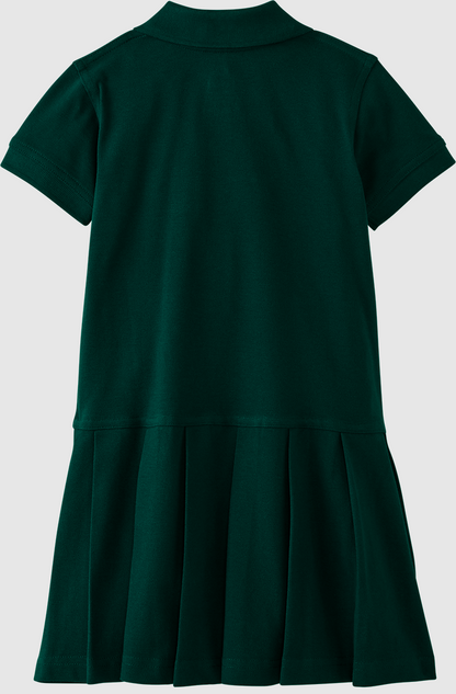 Pleated Piqué Polo Dress