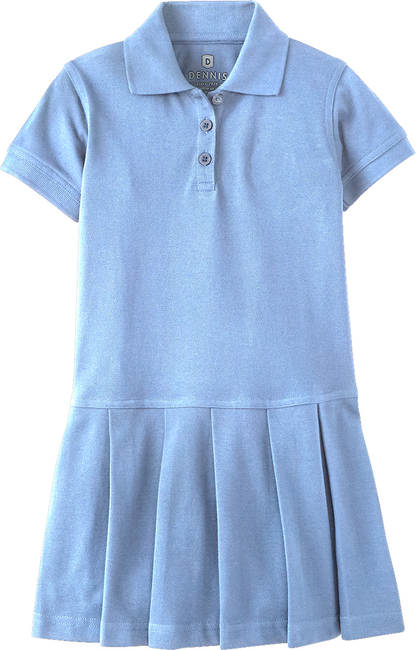 Pleated Piqué Polo Dress