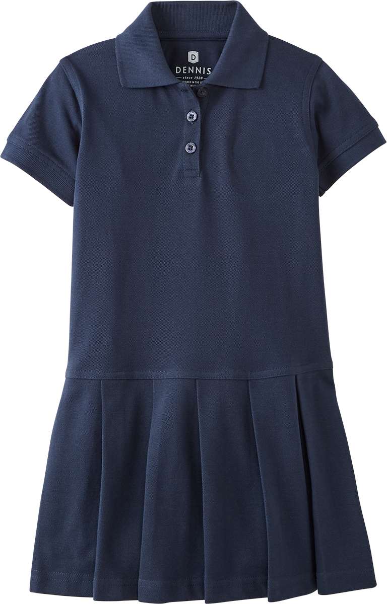 Pleated Piqué Polo Dress