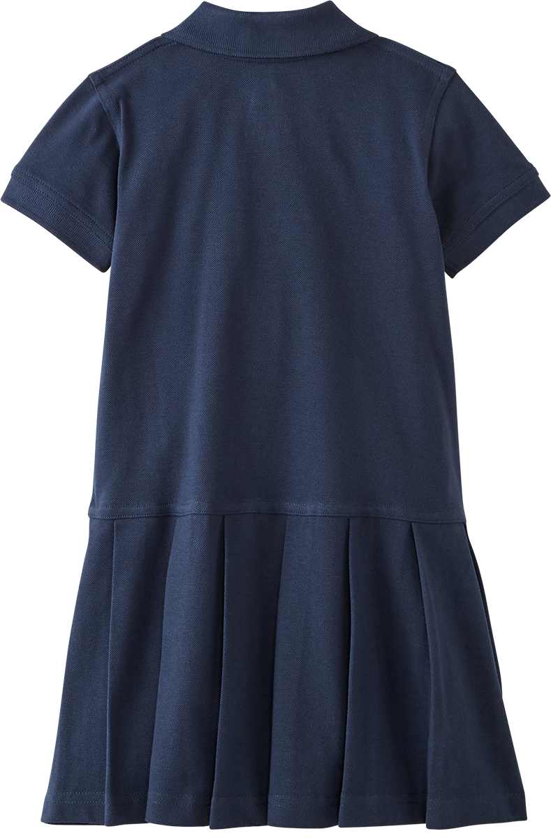 Pleated Piqué Polo Dress