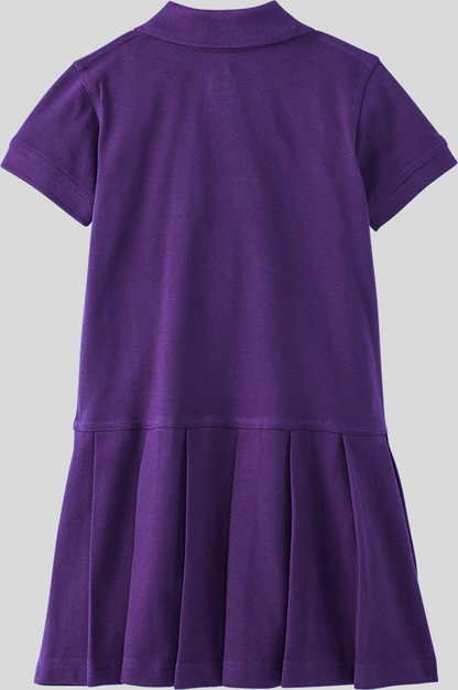 Pleated Piqué Polo Dress