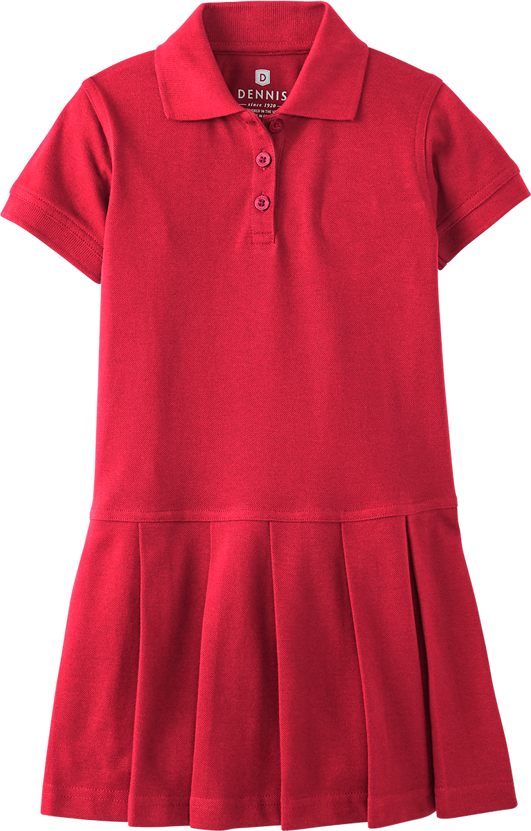 Pleated Piqué Polo Dress