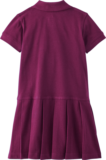 Pleated Piqué Polo Dress