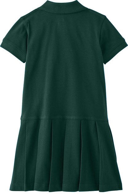 Pleated Piqué Polo Dress