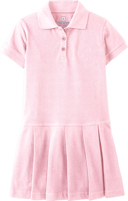 Pleated Piqué Polo Dress