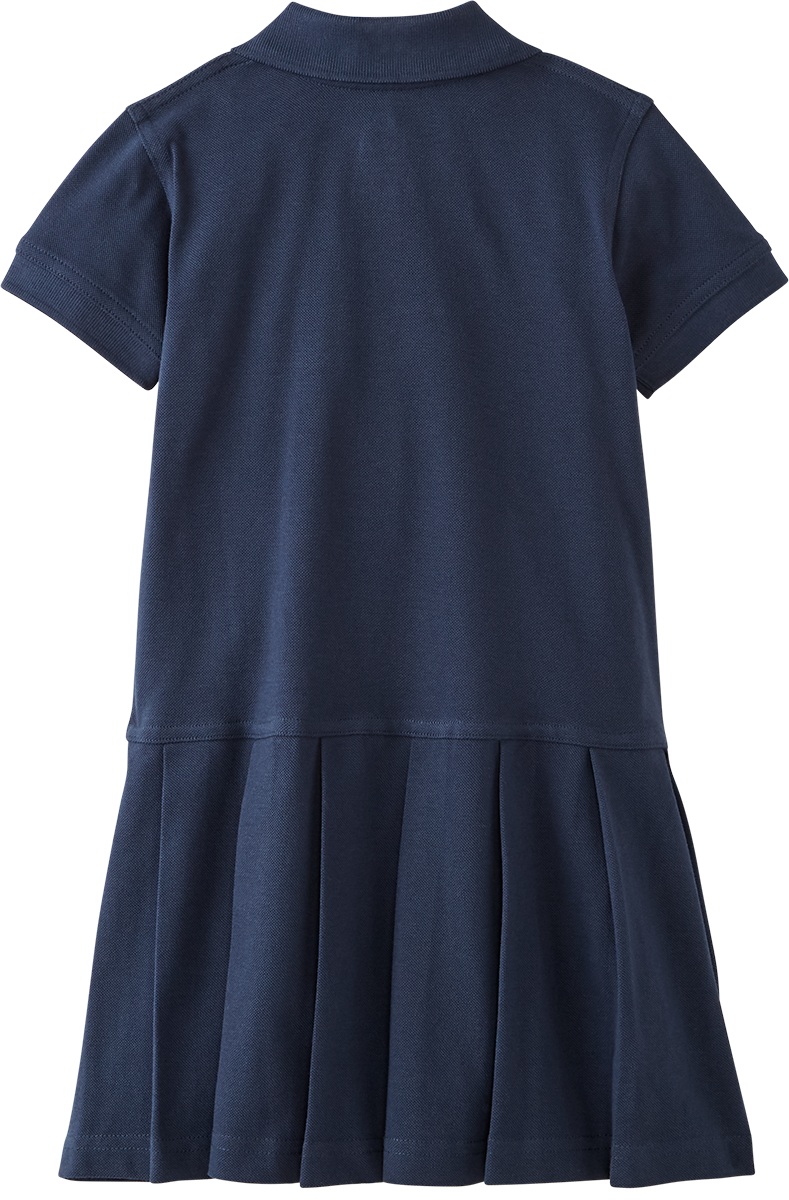 Pleated Piqué Polo Dress