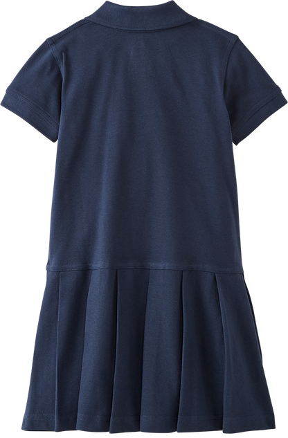 Pleated Piqué Polo Dress