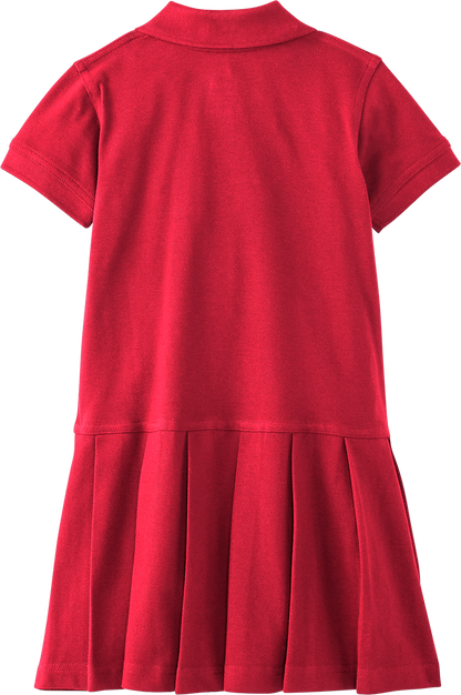 Pleated Piqué Polo Dress