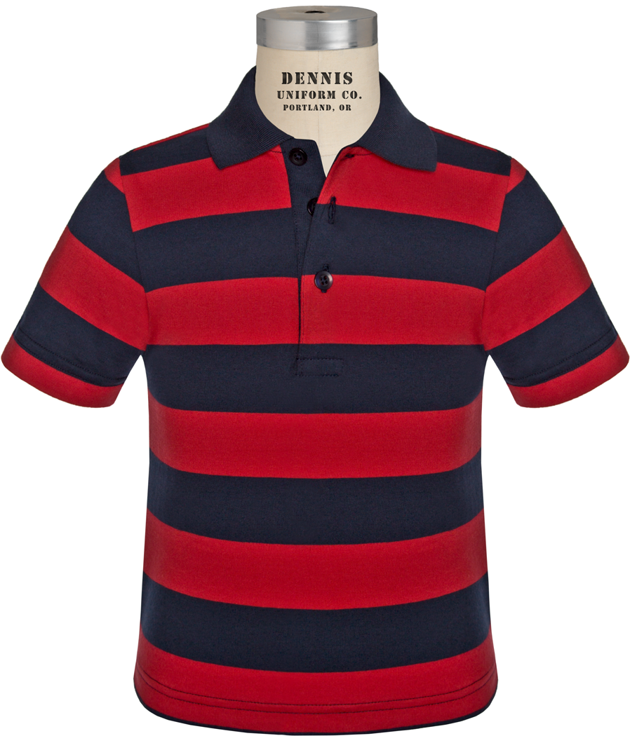 Short Sleeve Striped Jersey Polo