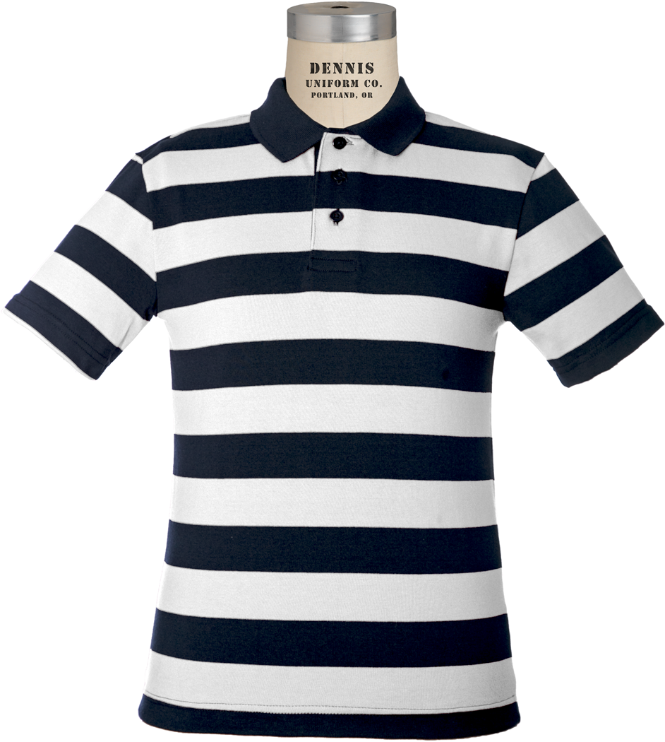 Short Sleeve Striped Jersey Polo