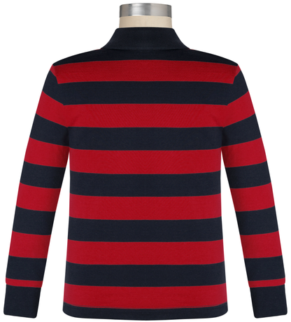 Long Sleeve Striped Jersey Polo