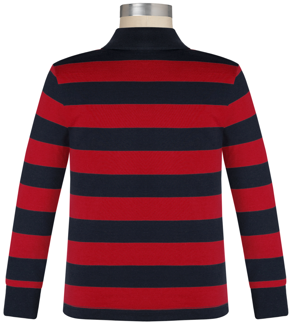 Long Sleeve Striped Jersey Polo