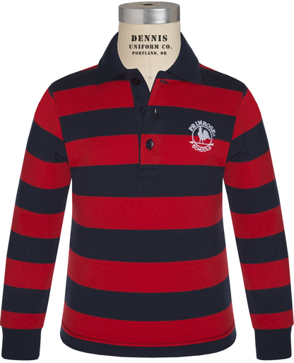 Long Sleeve Striped Jersey Polo