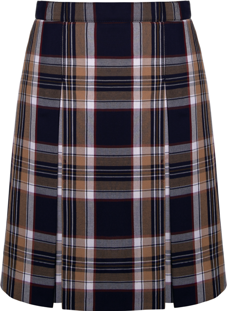 Stitched-Down Box Pleat Skirt