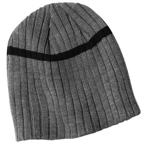 Rib Knit Beanie w/stripe