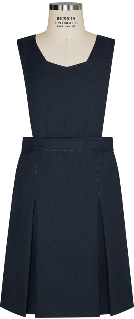 Extra Long Bib Front Box Pleat Jumper