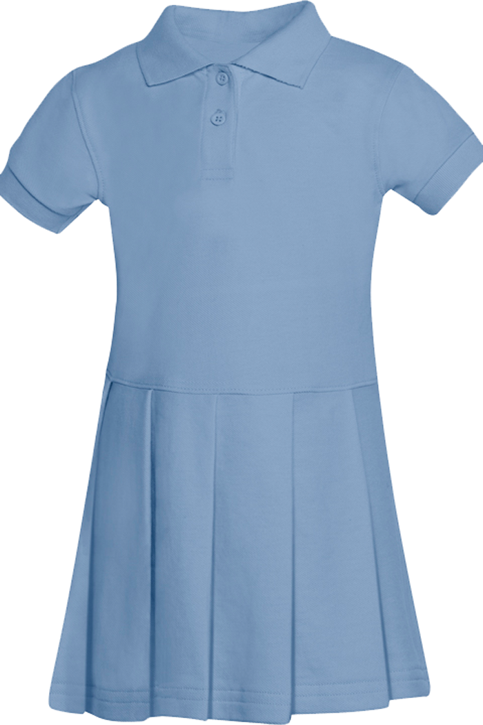 Short Sleeve Pleated Polo Dress