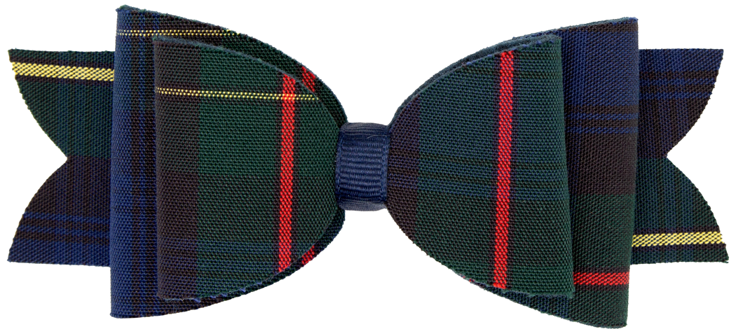 Raw Edge Plaid Barrette Hair Bow