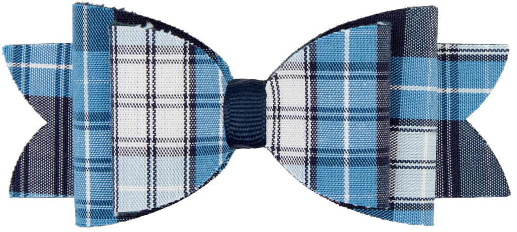 Raw Edge Plaid Barrette Hair Bow