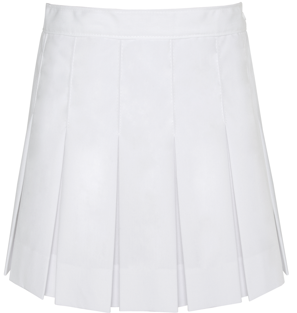 Long Stitched-Down Box Pleat Skirt